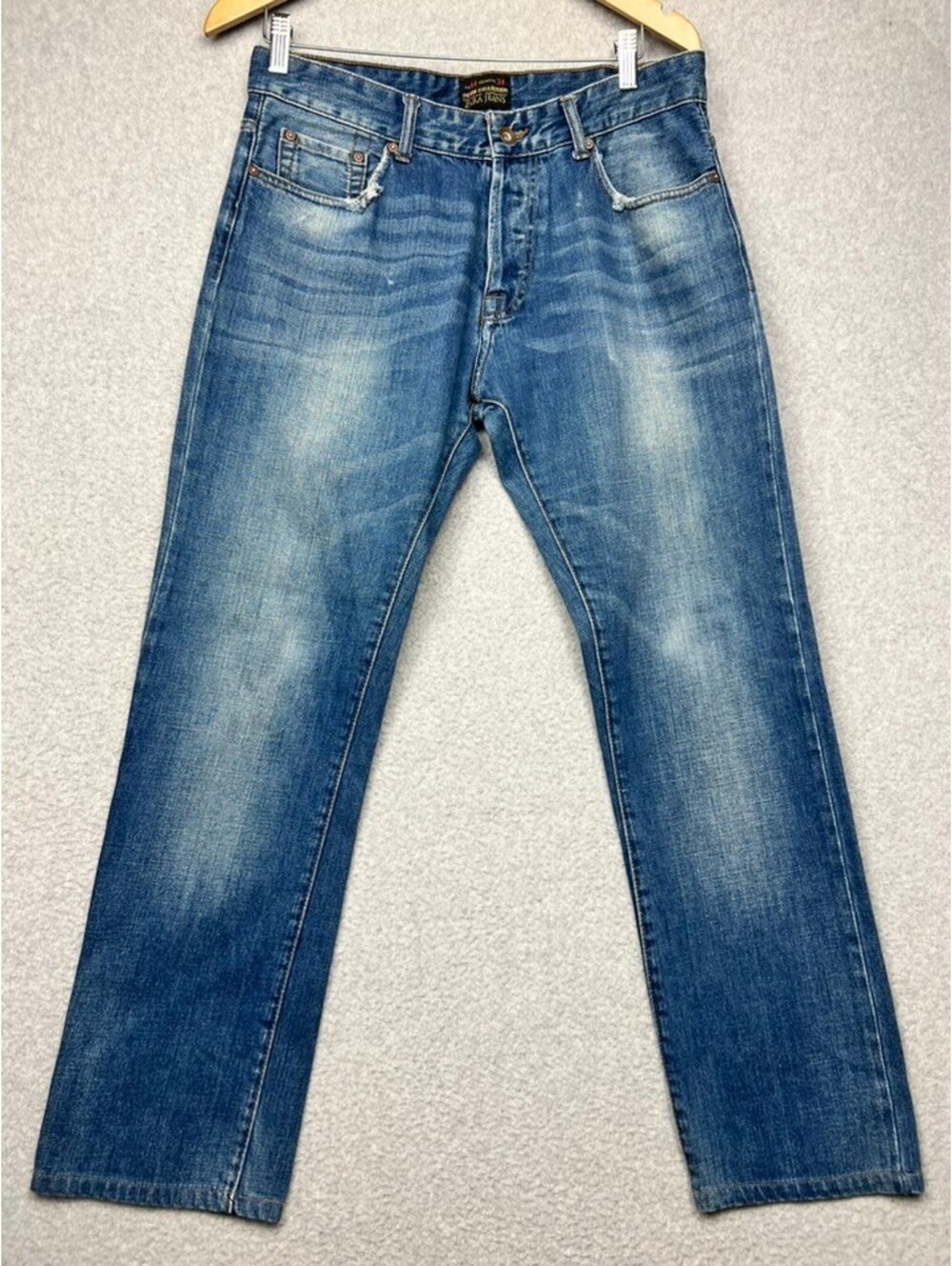 Zara Mens Blue Denim Jeans W34 Straight Slim Fit Classic Casual Workwear